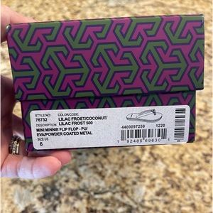 Brand new with box Tory Burch mini Minnie lilac flip flops